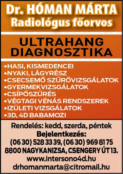 Dr. Hóman Márta radiológus, ultrahang diagnosztika